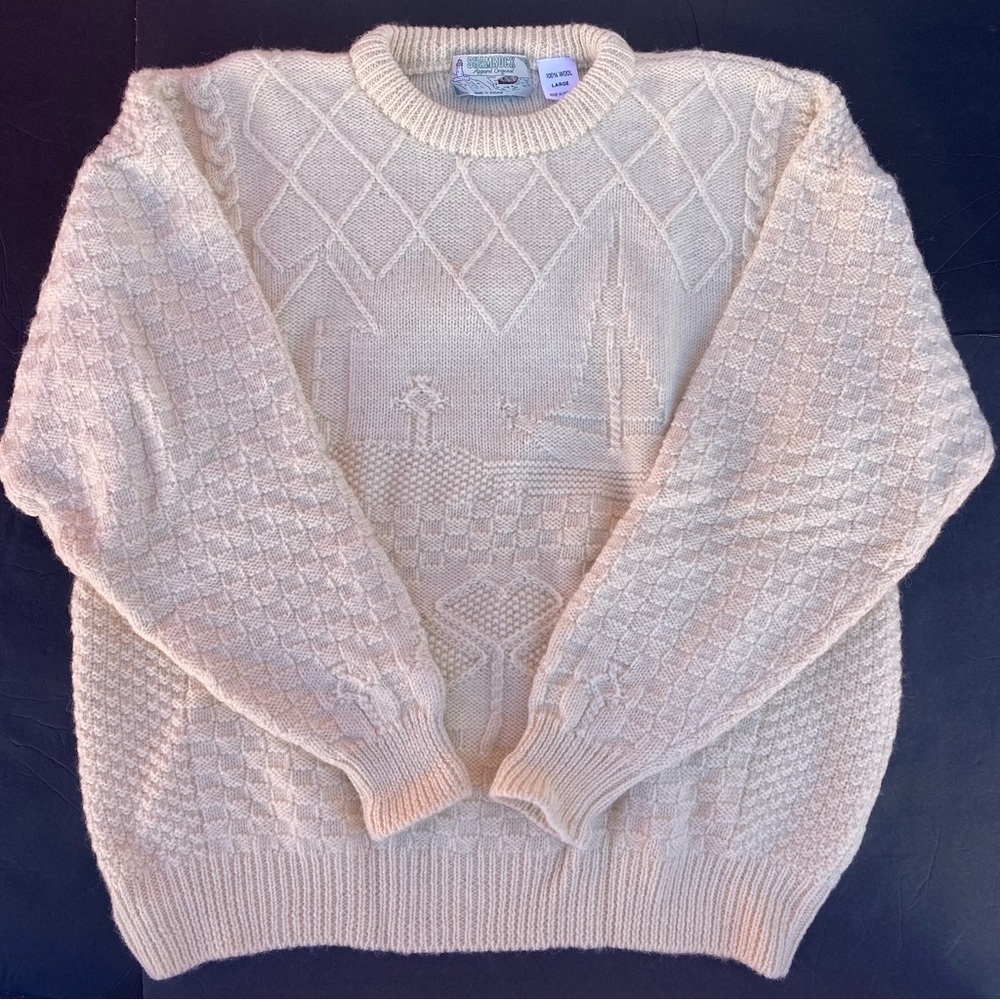 Shamrock Apparel Original Ivory Wool Sweater Ireland Large